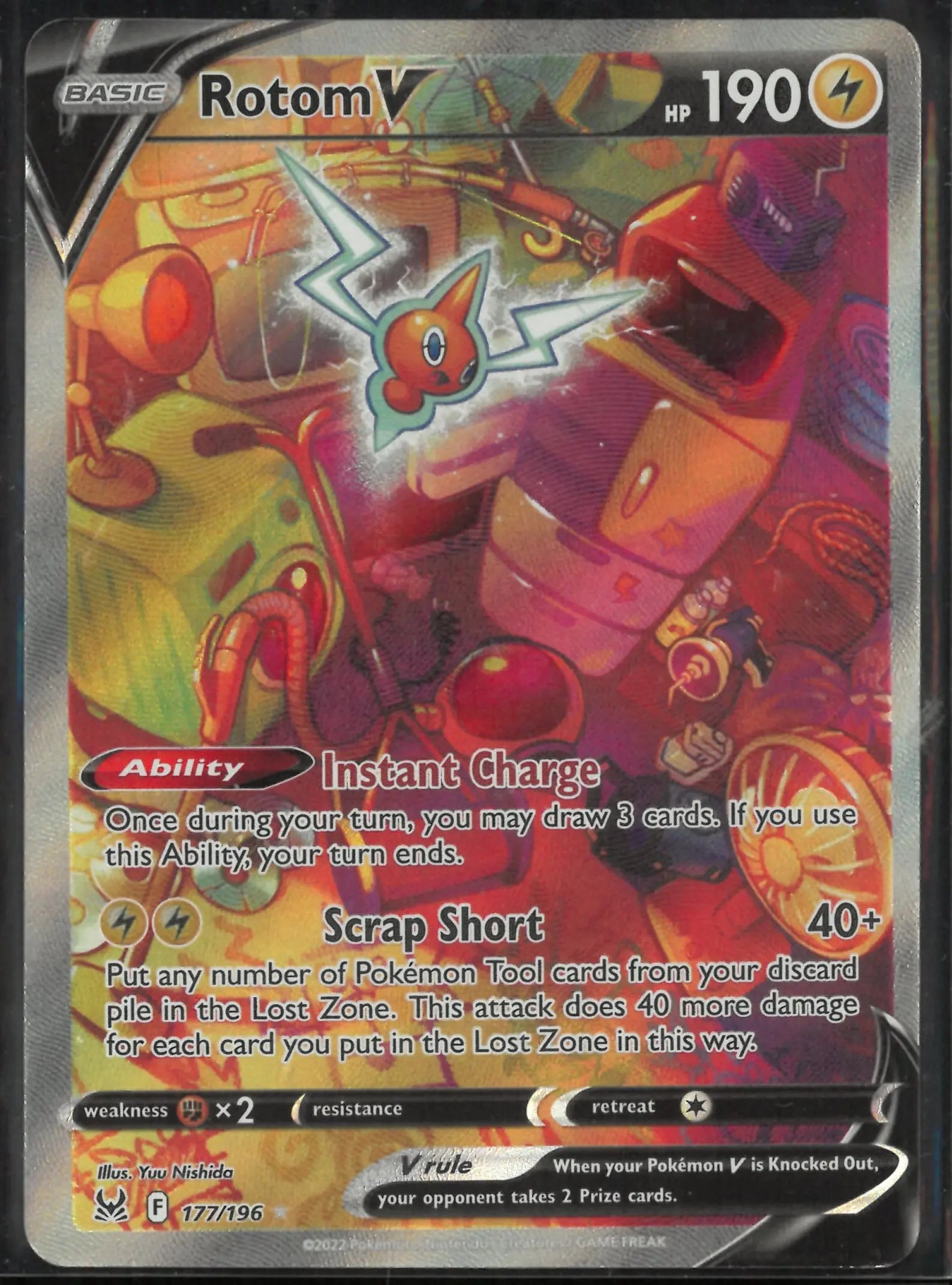 2022 Pokemon Lost Origin Secret Rare Alternate Full Art Rotom V 177/196 
