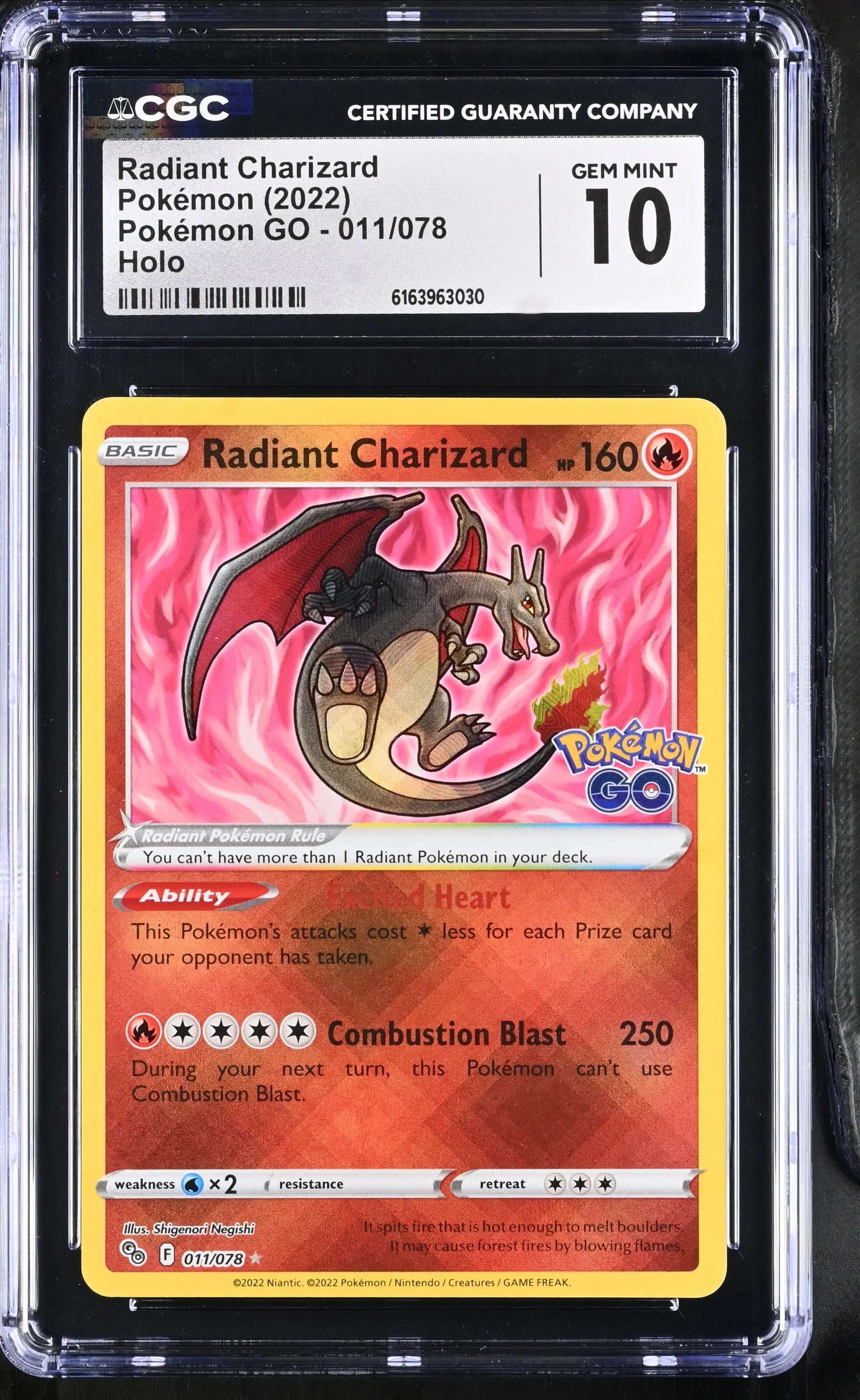 2022 Pokemon Pokemon GO Radiant Charizard 011/078 CGC 10 