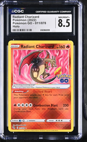 2022 Pokemon Pokemon GO Radiant Charizard 011/078 CGC 8.5 