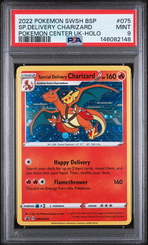 2022 Pokemon SWSH BSP Special Delivery Charizard Pokemon Center UK-Holo PSA 9 