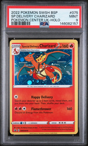 2022 Pokemon SWSH BSP Special Delivery Charizard Pokemon Center Uk-Holo PSA 9 