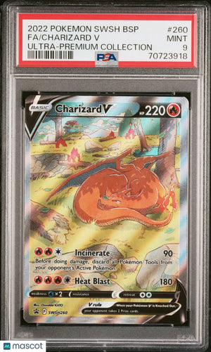 2022 Pokemon SWSH Black Star Promo Charizard V #260 Fa UPC PSA 9 