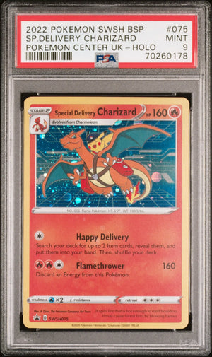 2022 Pokemon SWSH Black Star Promo Sp.Delivery Charizard 075 PSA 9 
