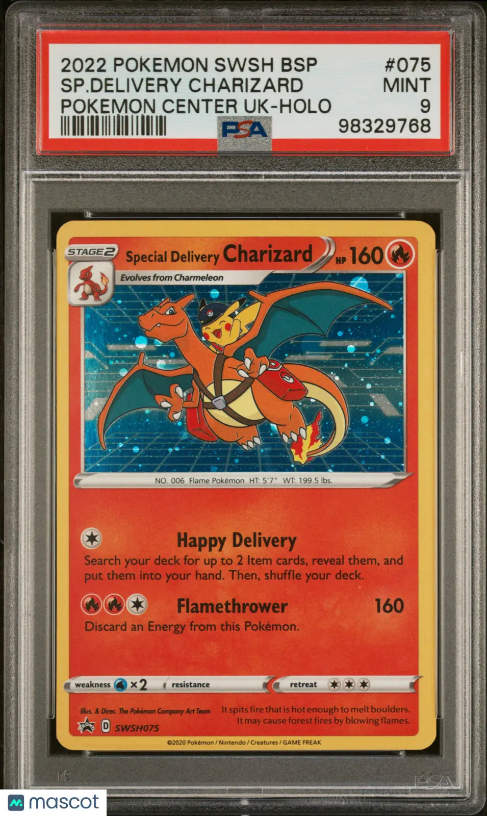 2022 Pokemon SWSH Black Star Promo Special Delivery Charizard SWSH075 PSA 9 