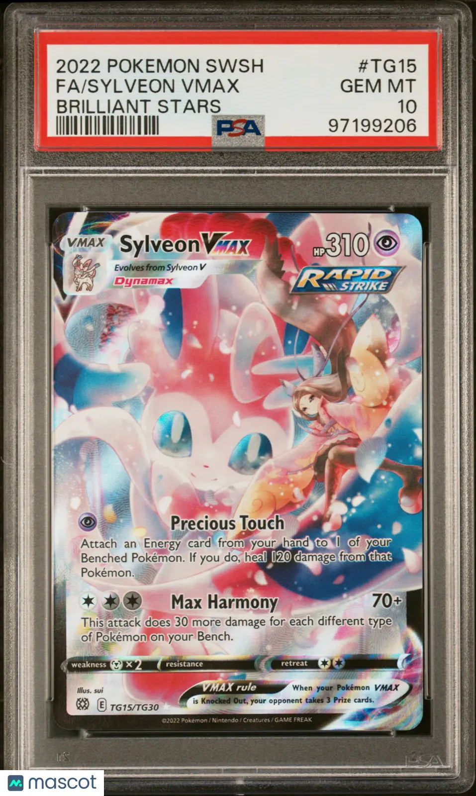 2022 Pokemon SWSH Brilliant Stars Sylveon VMAX #TG15 PSA 10 