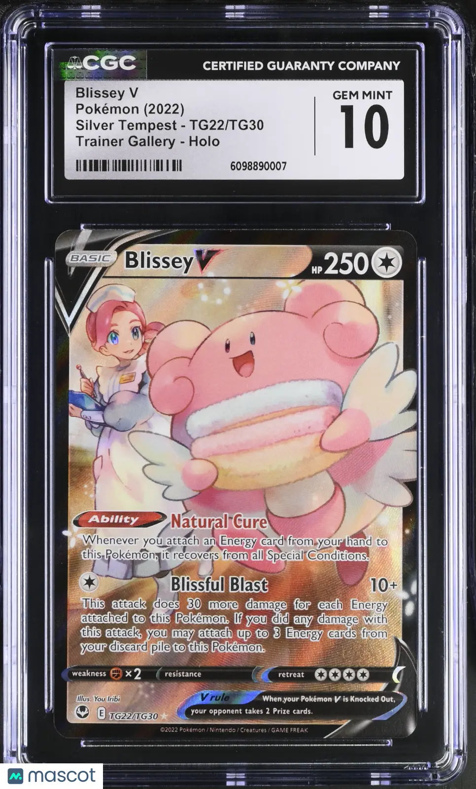 2022 Pokemon Silver Tempest Blissey V Holo CGC 10 TG22/TG30 