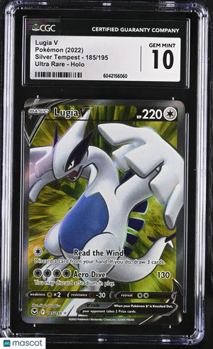2022 Pokemon Silver Tempest Lugia V Holo Ultra Rare Ultra Rare CGC 10 #185/195 