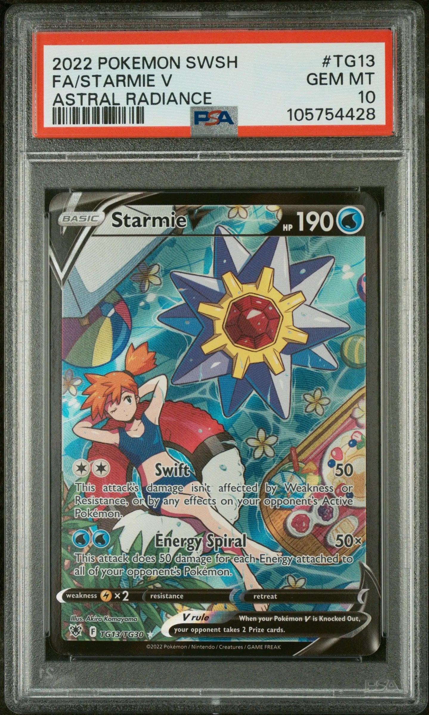 2022 Pokemon Sword & Shield Astral Radiance Starmie V FA TG13/TG30 PSA 10 