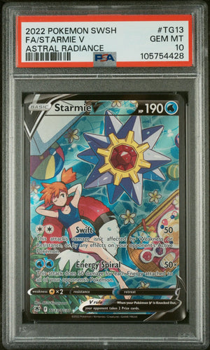 2022 Pokemon Sword & Shield Astral Radiance Starmie V FA TG13/TG30 PSA 10 