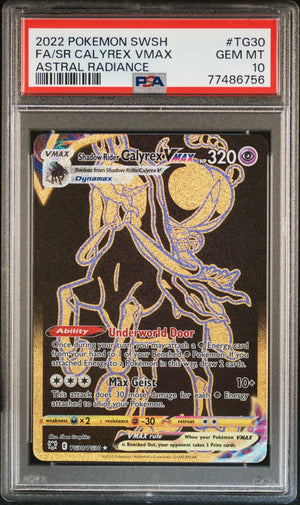 2022 Pokemon Sword & Shield Astral Radiance #TG30 Fa Sr Calyrex Vmax PSA 10 