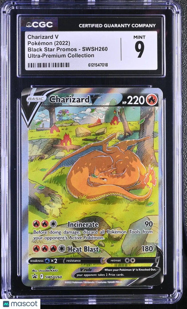 2022 Pokemon Sword & Shield Black Star Promos Charizard V #SWSH260 CGC 9 