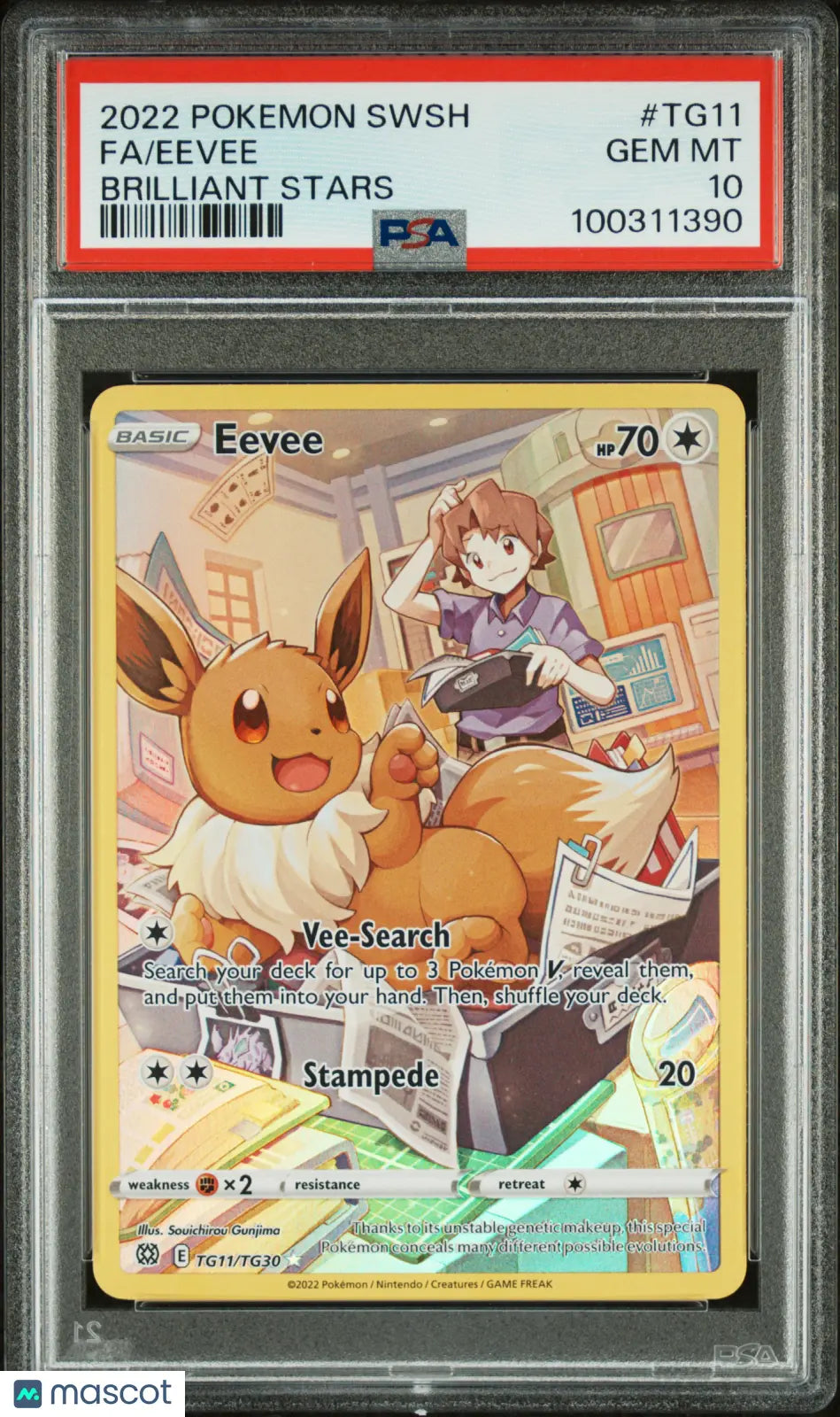 2022 Pokemon Sword & Shield Brilliant Stars Eevee Trainer Gallery PSA 10 #TG11 