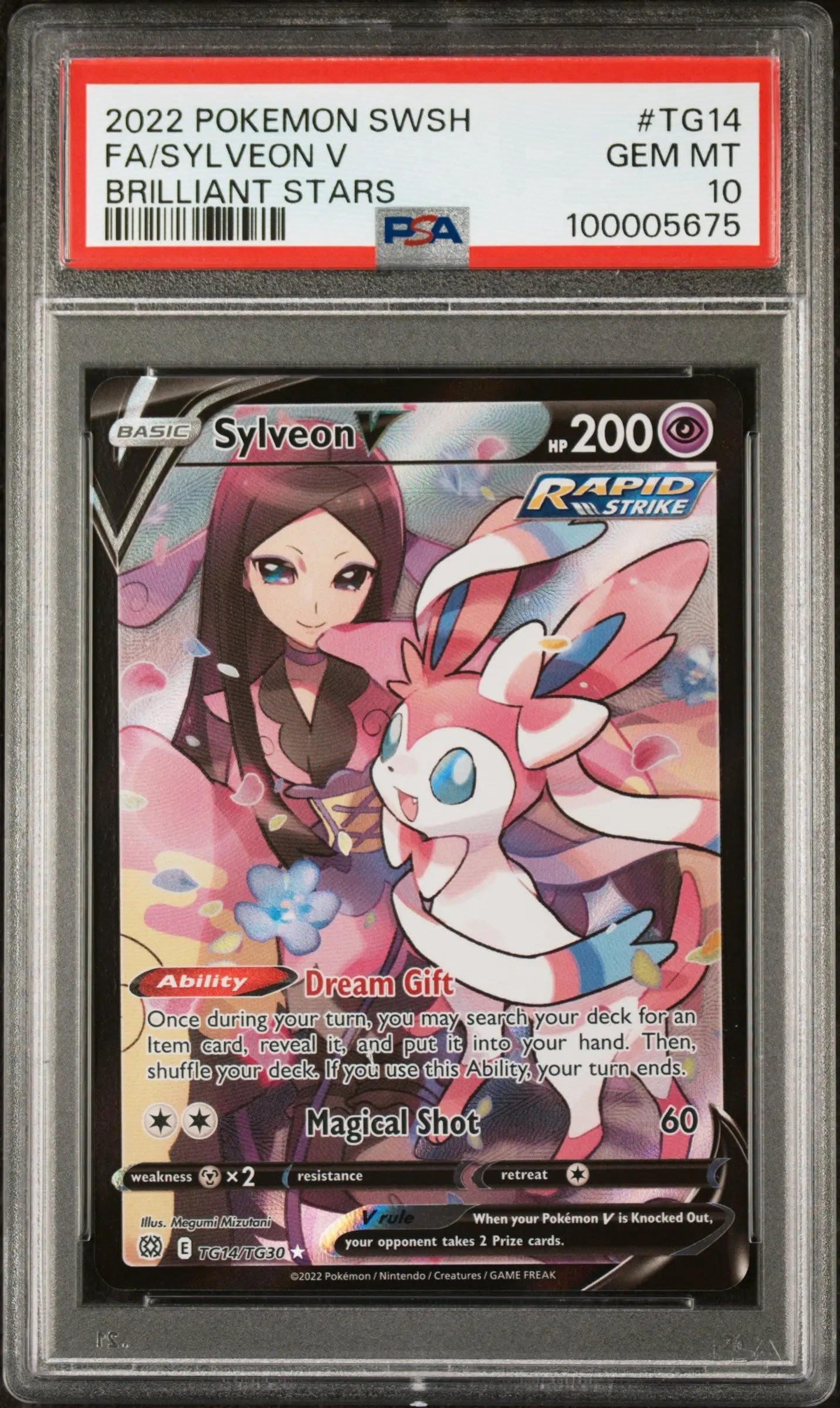 2022 Pokemon Sword & Shield Brilliant Stars Sylveon V FA TG14/TG30 PSA 10 
