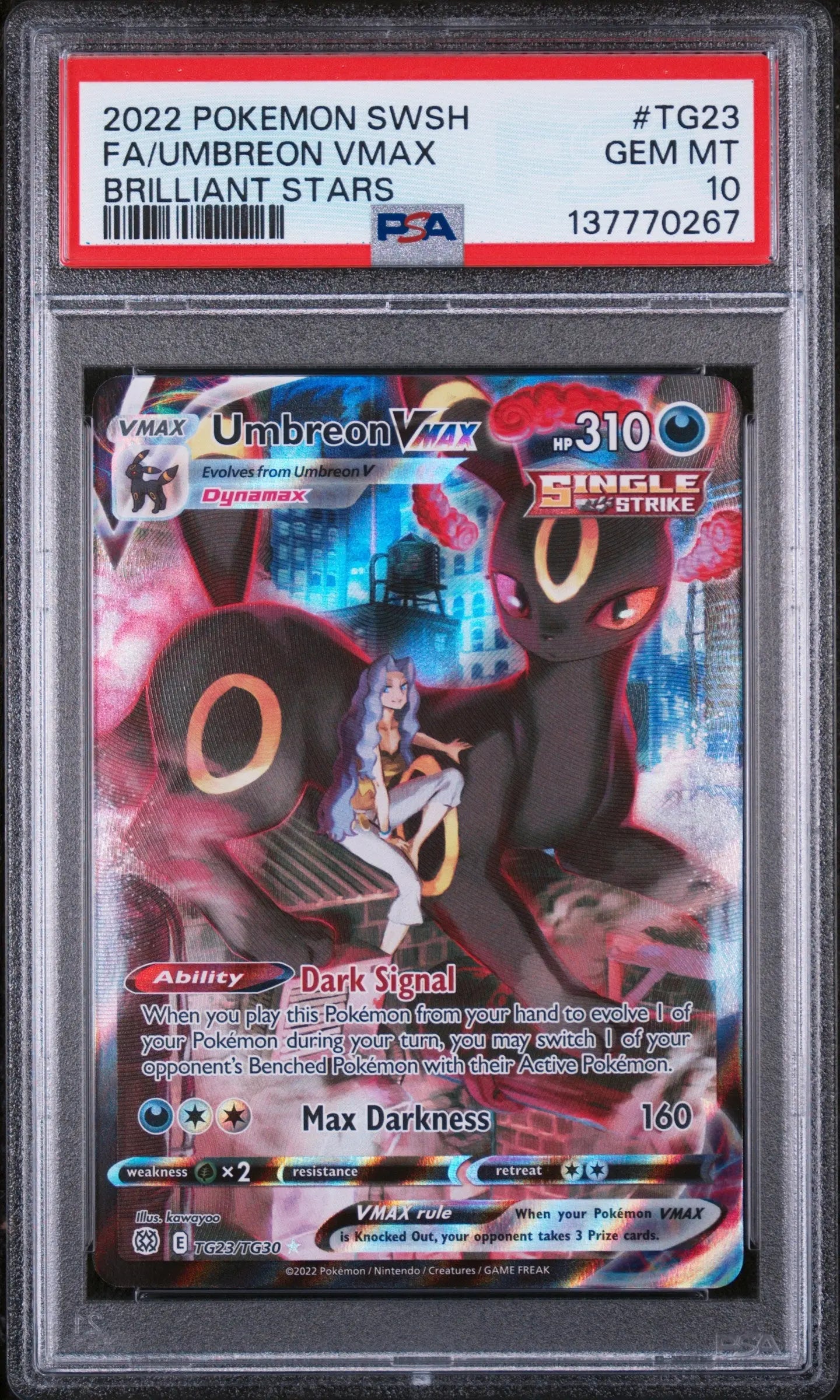 2022 Pokemon Sword & Shield Brilliant Stars Umbreon VMAX PSA 10 TG23/TG30 