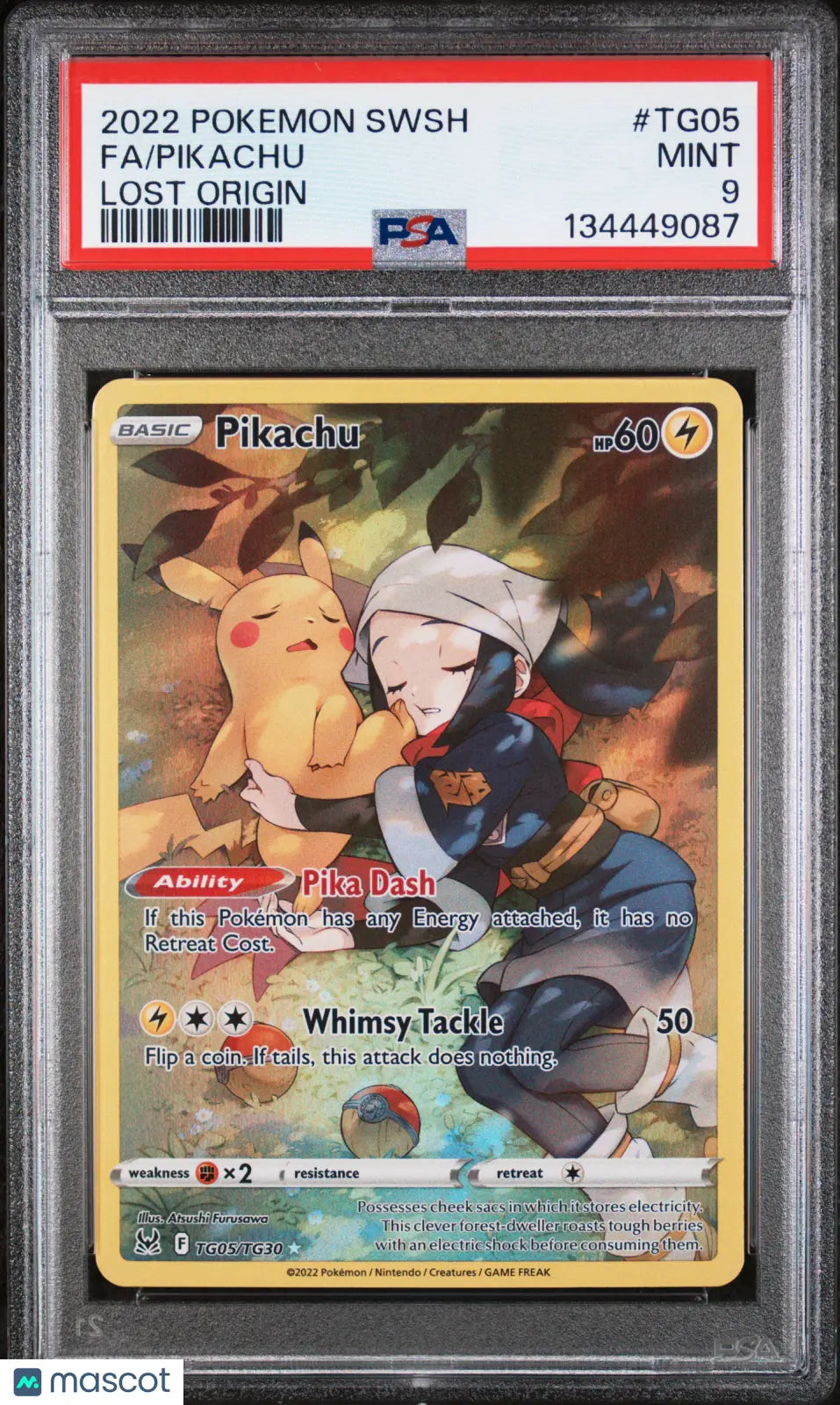 2022 Pokemon Sword & Shield Lost Origin Pikachu Fa PSA 9 #TG05 