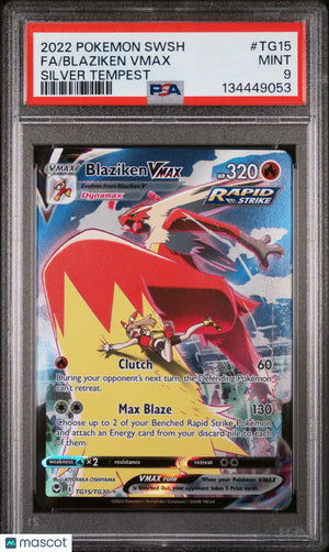 2022 Pokemon Sword & Shield Silver Tempest Blaziken VMAX Fa PSA 9 #TG15 