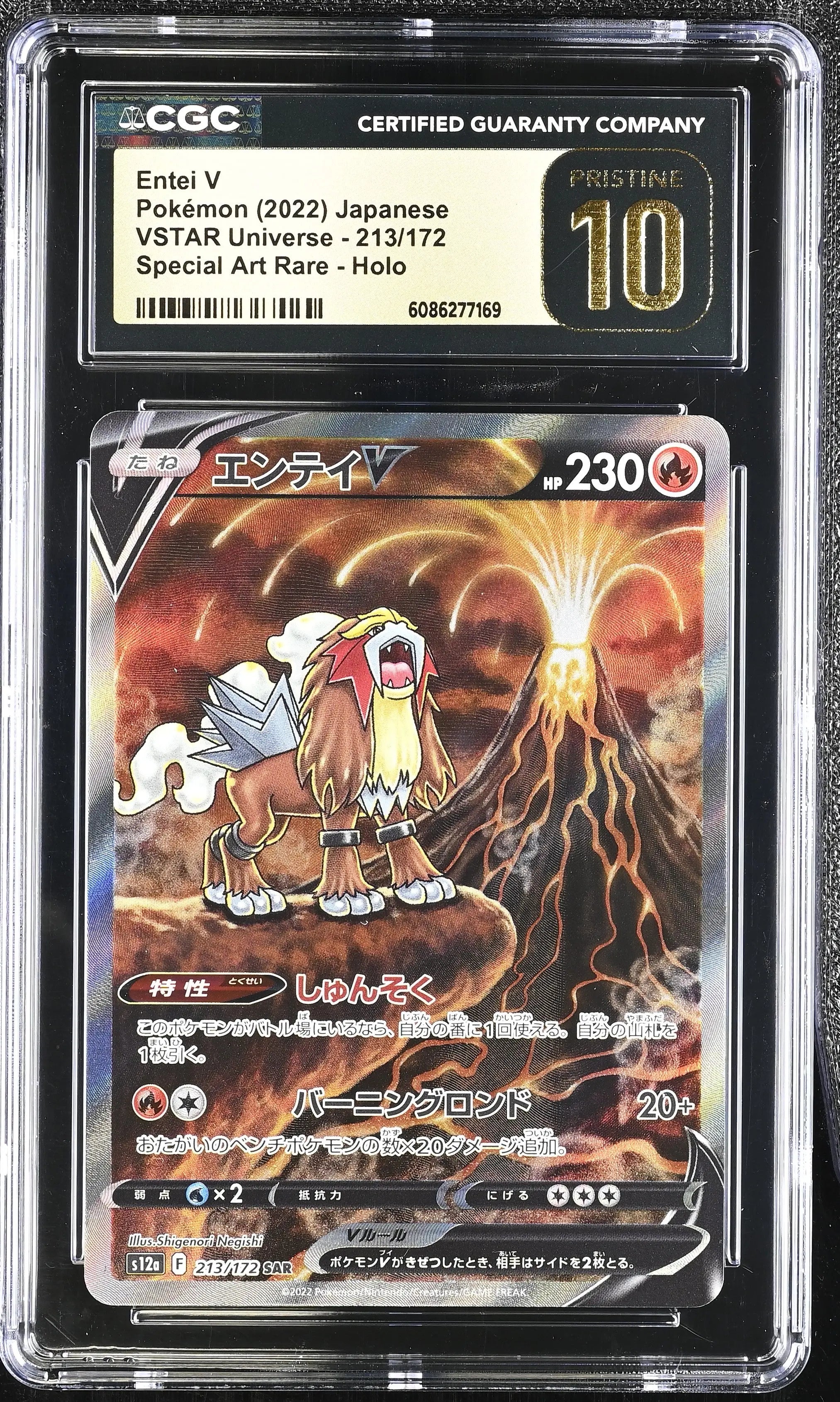 2022 Pokemon VSTAR Universe Entei V Holo Special Art Rare Japanese Special Art Rare CGC 10 #213/172 