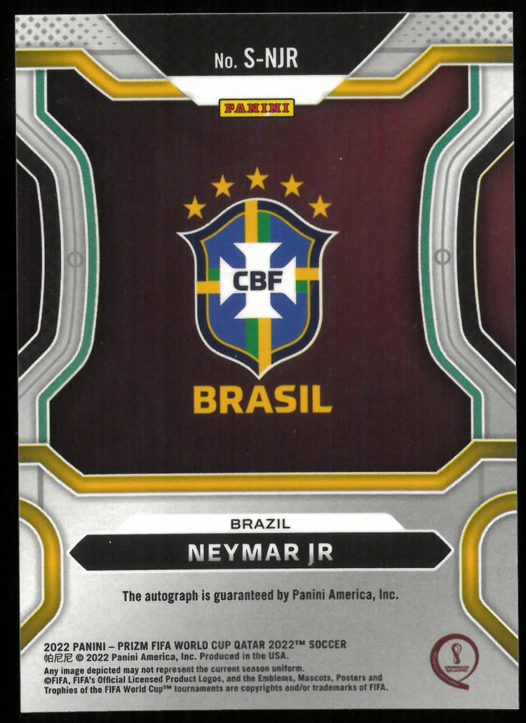 2022 Prizm FIFA World Cup QATAR 2022 Neymar Auto Brasil 