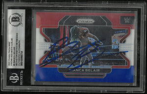 2022 Prizm WWE Bianca Belair Red White Blue In Person Auto BGS Authentic 
