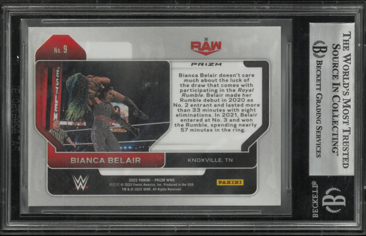 2022 Prizm WWE Bianca Belair Red White Blue In Person Auto BGS Authentic 