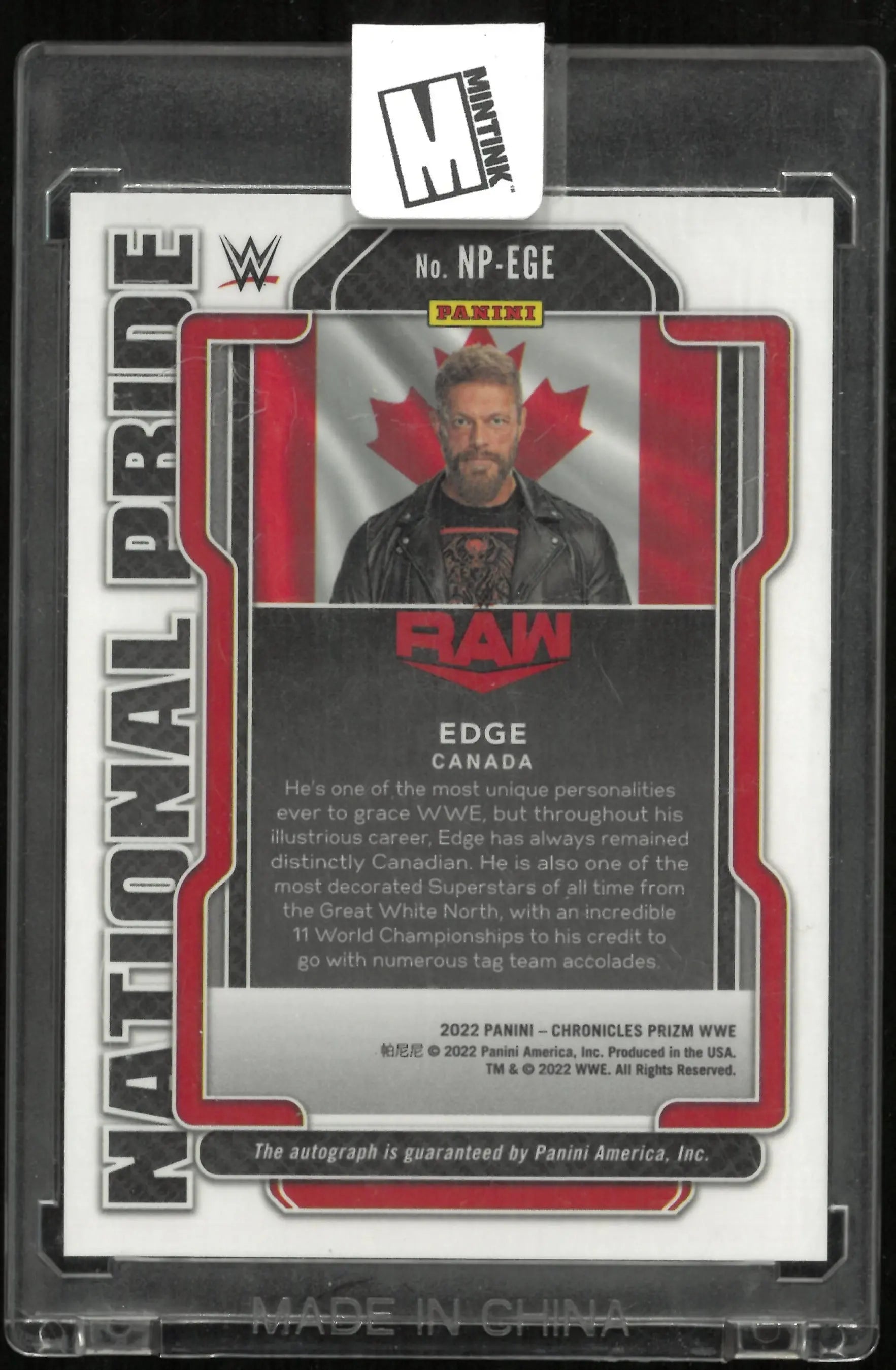 2022 Prizm WWE National Pride Auto Autograph EDGE Rated R Superstar 