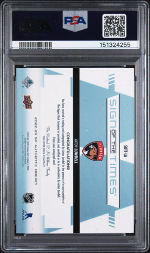 2022 SP Authentic Sign Of The Times Autograph Anton Lundell Auto Black /49 PSA 9 