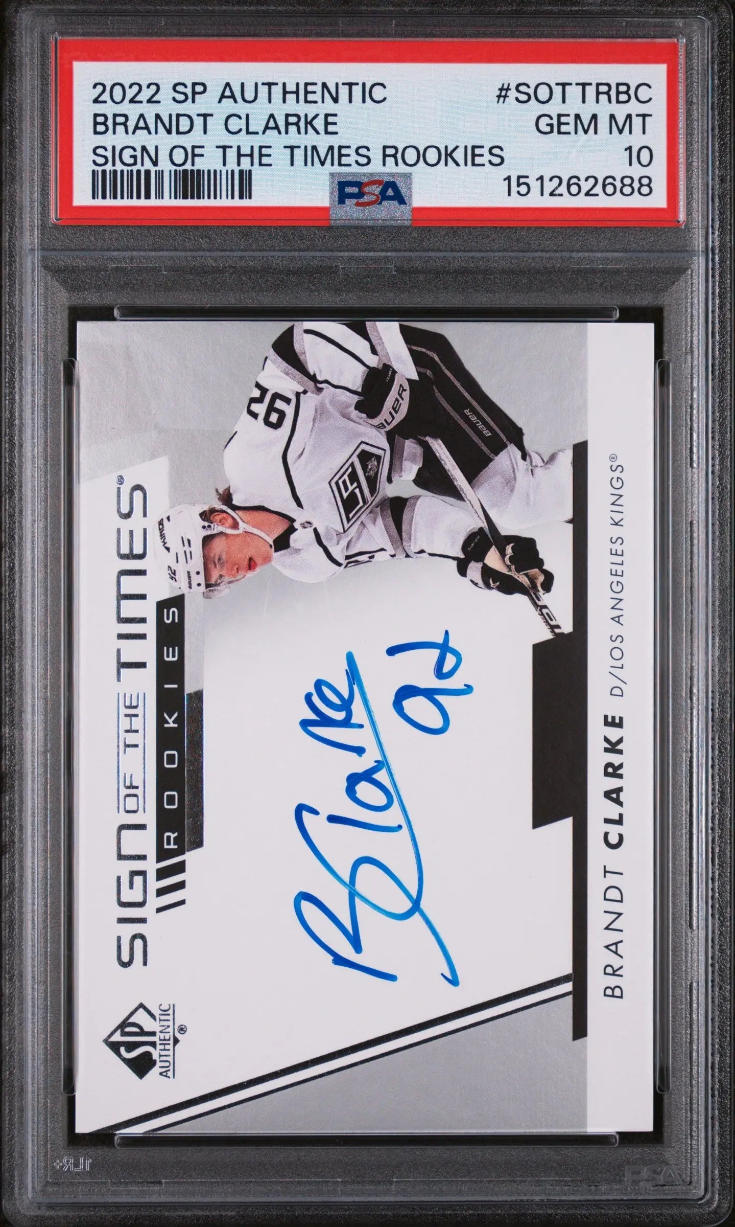 2022 SP Authentic Sign Of The Times Rookies Brandt Clarke #SOTTRBC PSA 10 