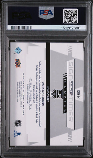 2022 SP Authentic Sign Of The Times Rookies Brandt Clarke #SOTTRBC PSA 10 