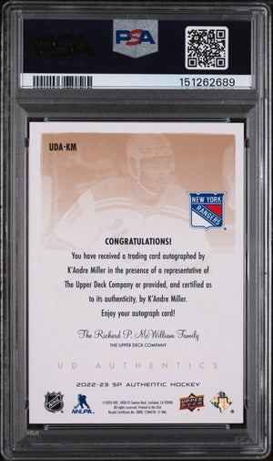 2022 SP Authentic UD Authentics Autographs K'andre Miller #UDAKM PSA 10 