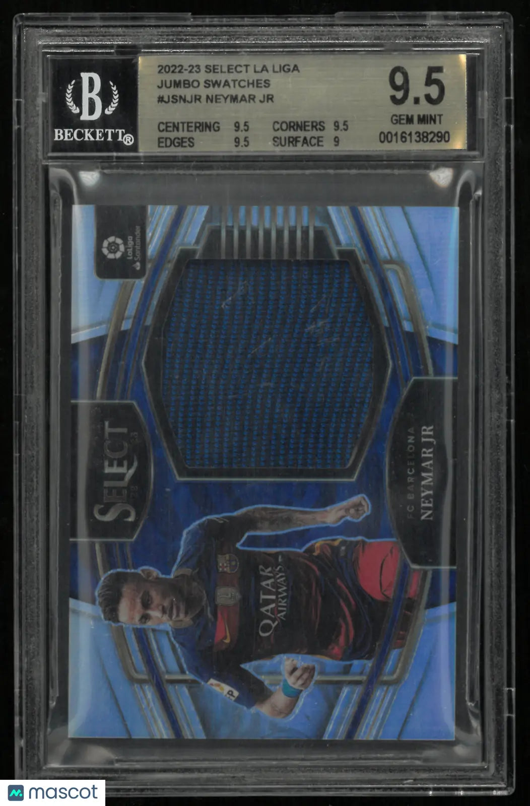 2022 Select La Liga Jumbo Swatches Neymar Jr #JSNJR BGS 9.5 
