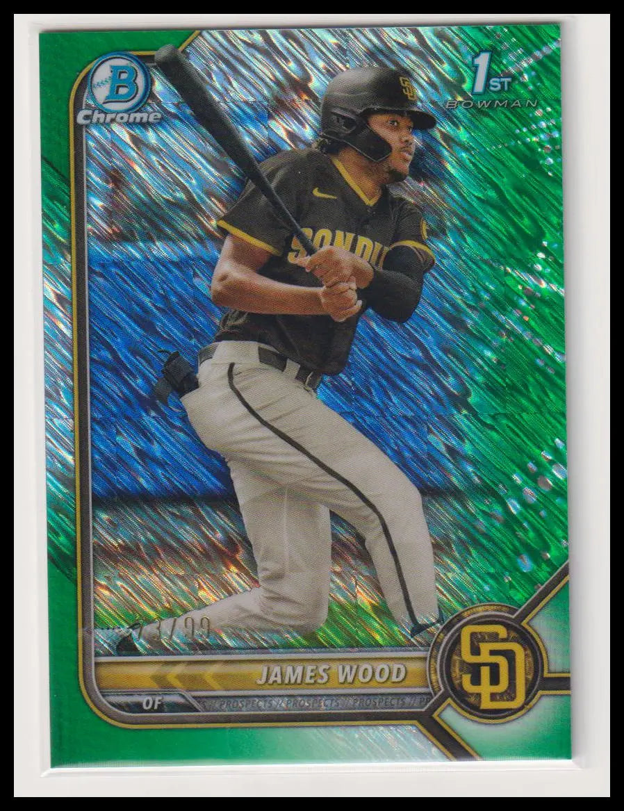 2022 Topps Bowman Chrome Prospect James Wood Green Shimmer /99 