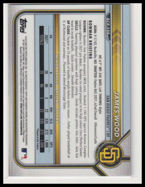 2022 Topps Bowman Chrome Prospect James Wood Green Shimmer /99 