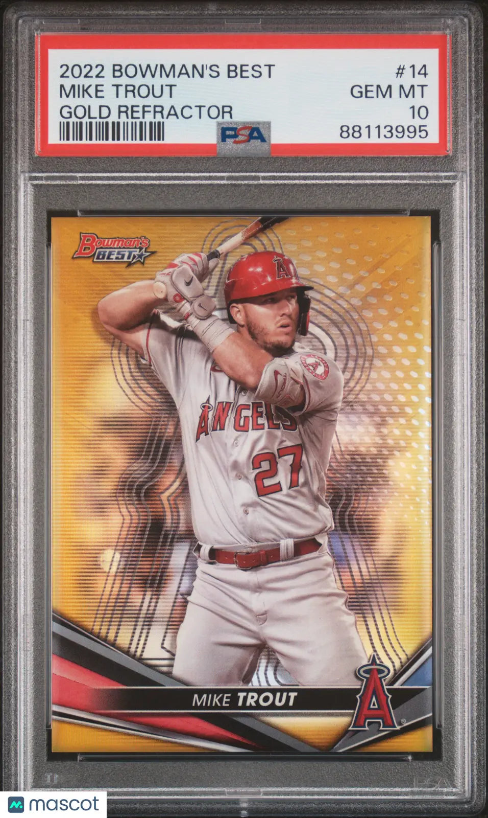 2022 Topps Bowman's Best Mike Trout  Gold Refractor /150 PSA 10 