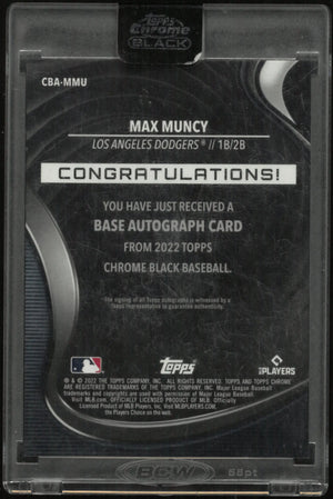 2022 Topps Chrome Black Autograph Max Muncy Auto 