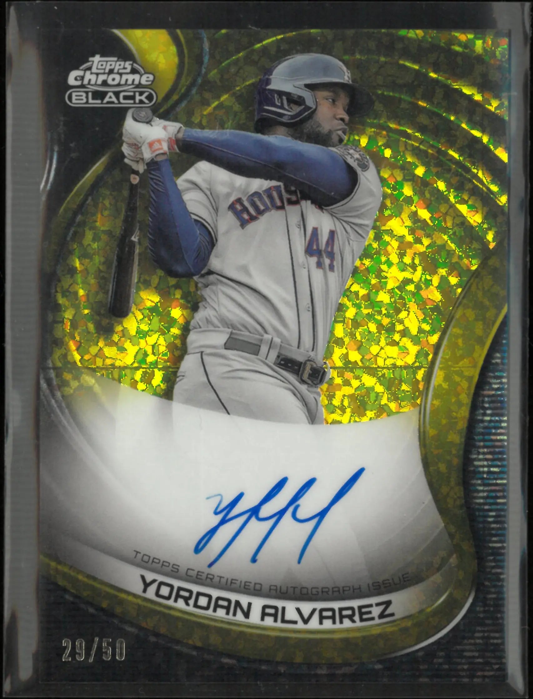 2022 Topps Chrome Black Base Autograph Yordan Alvarez Autograph Gold /50 
