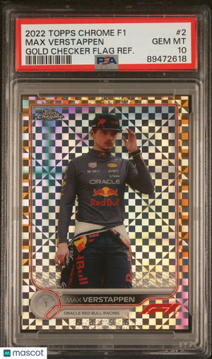 2022 Topps Chrome F1 Max Verstappen Gold Checker Flag Refractor PSA 10 /50 