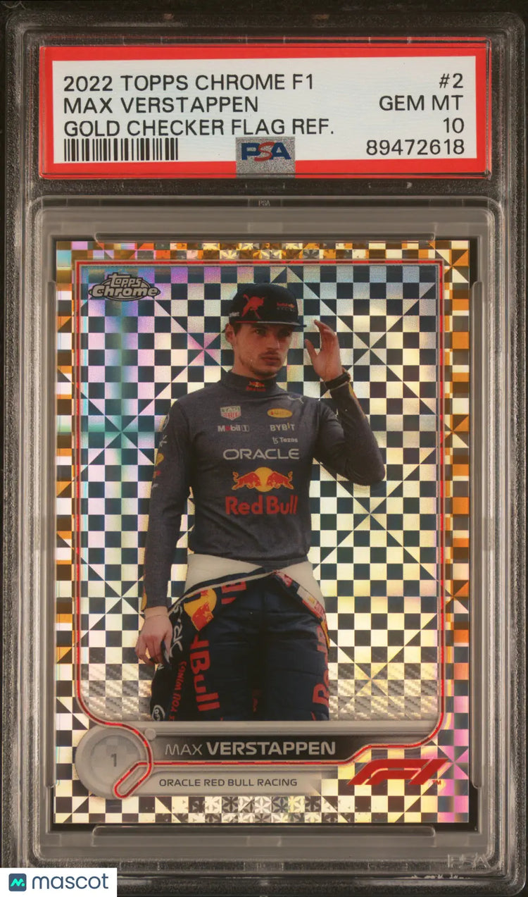 2022 Topps Chrome F1 Max Verstappen Gold Checker Flag Refractor PSA 10 /50 