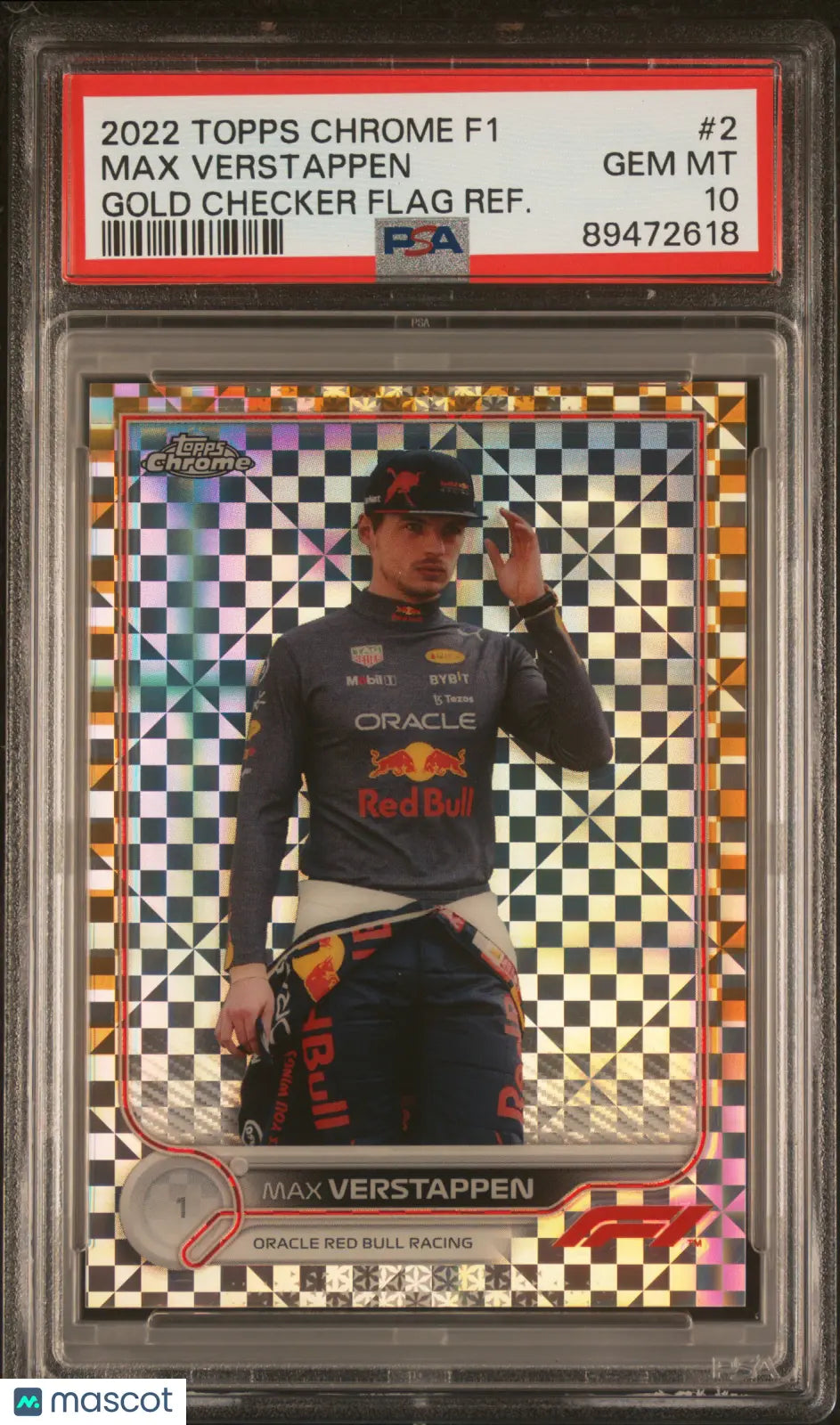 2022 Topps Chrome F1 Max Verstappen Gold Checker Flag Refractor PSA 10 /50 