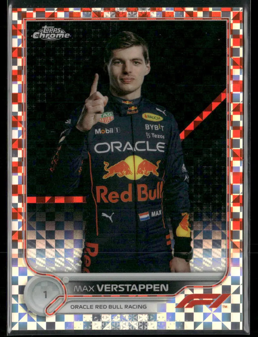 2022 Topps Chrome Formula 1 F1 Orange Checkered Flag Max Verstappen /25 
