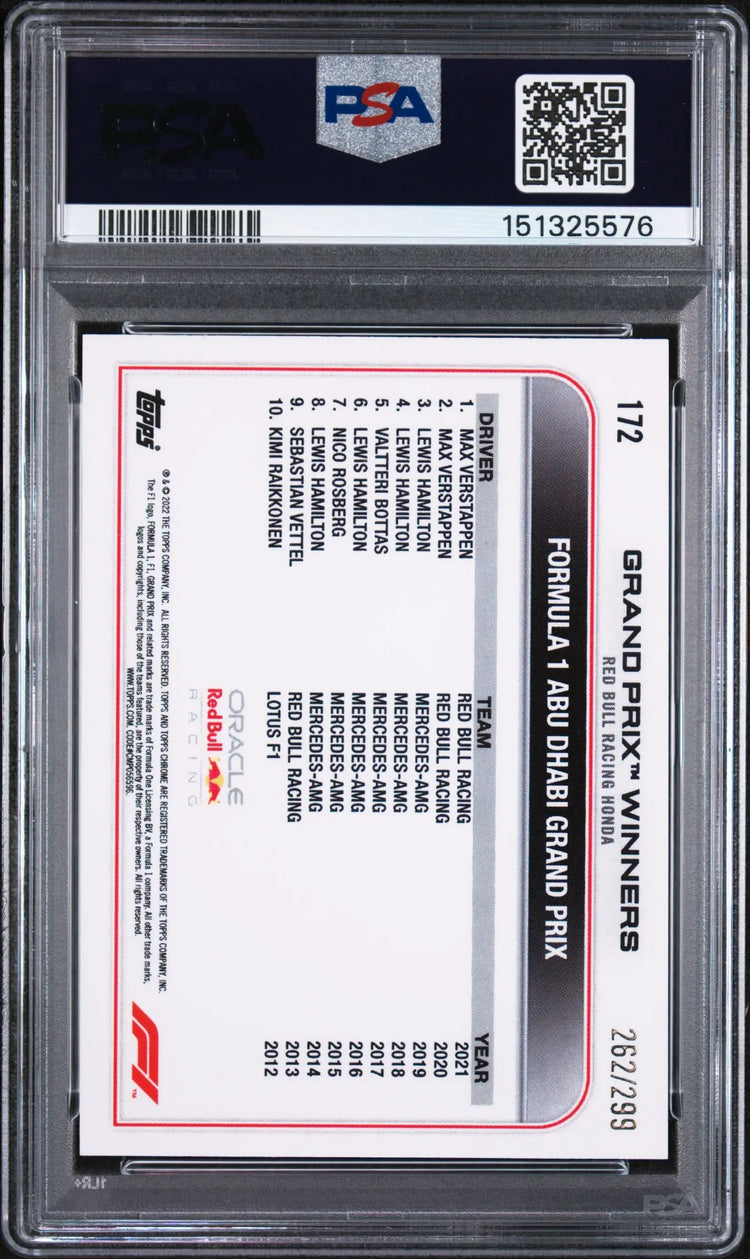 2022 Topps Chrome Formula 1 Max Verstappen Mini Diamonds Refractor /299 PSA 8 