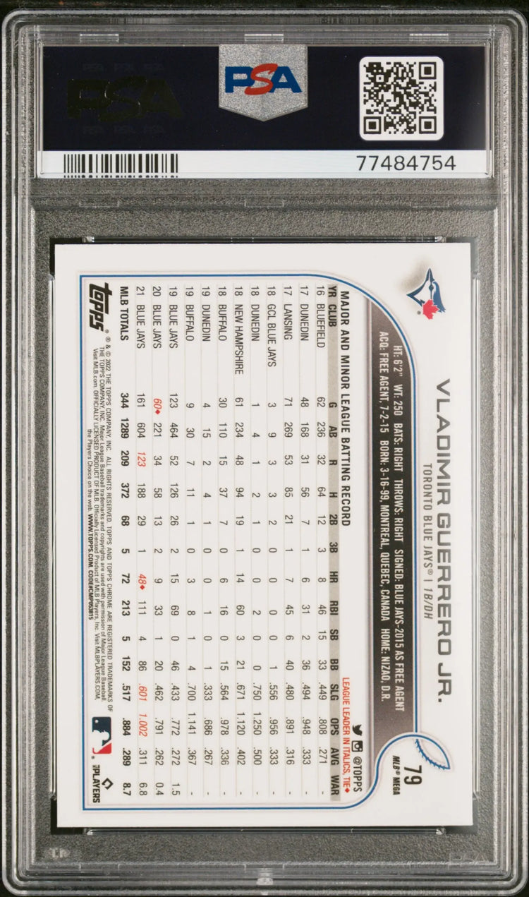 2022 Topps Chrome Logofractor Edition Vladimir Guerrero JR. #79 PSA 10 