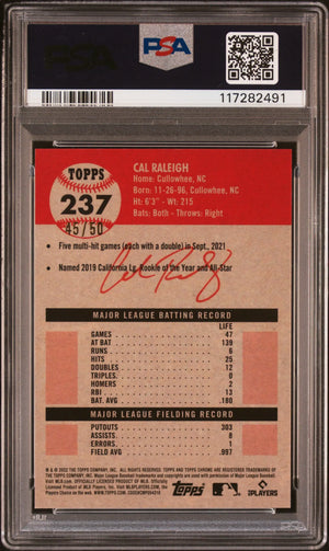 2022 Topps Chrome Platinum Cal Raleigh RC Rookie Gold Refractor PSA 9 /50 