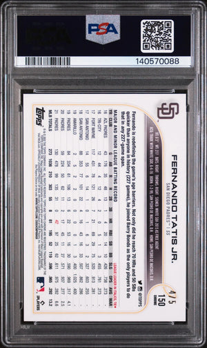 2022 Topps Chrome Sonic Fernando Tatis JR Red Raywave Refractor /5 PSA 8 