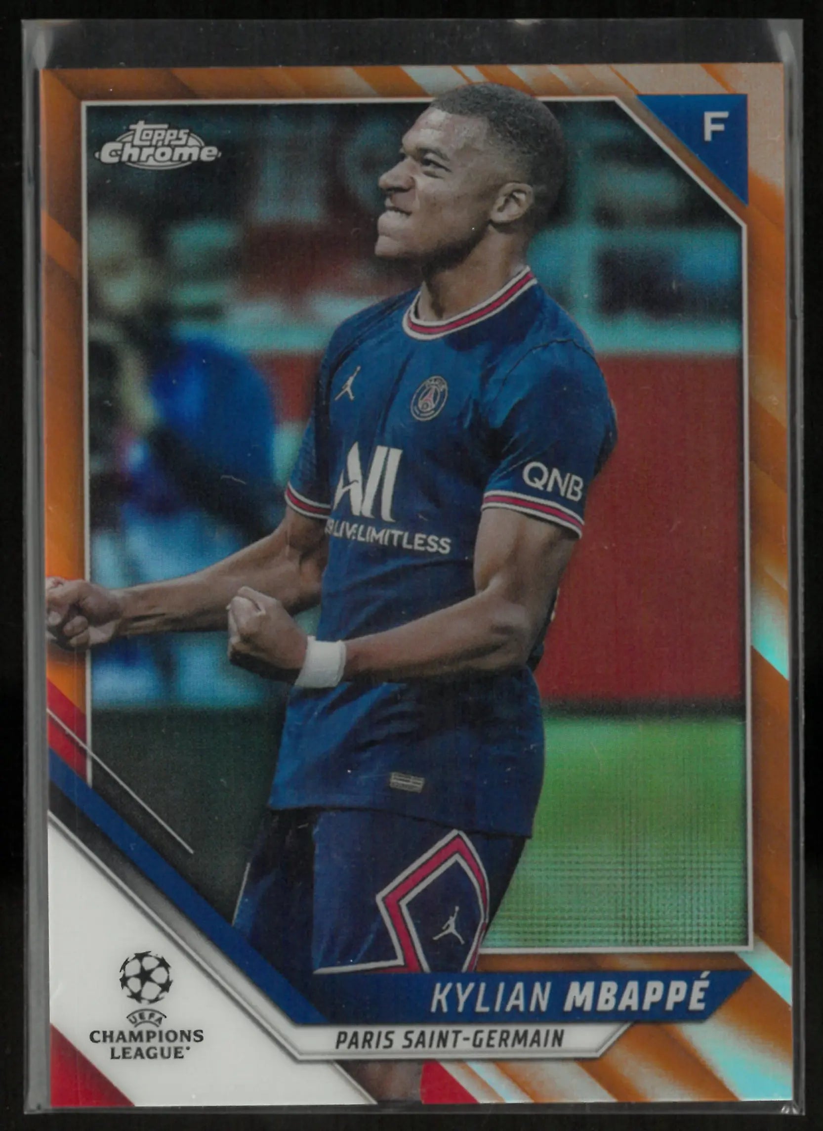 2022 Topps Chrome UEFA Champions League Kylian Mbappe Orange /25 