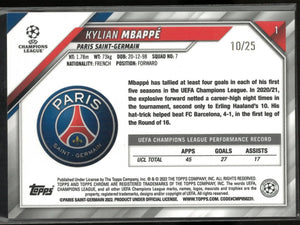 2022 Topps Chrome UEFA Champions League Kylian Mbappe Orange /25 