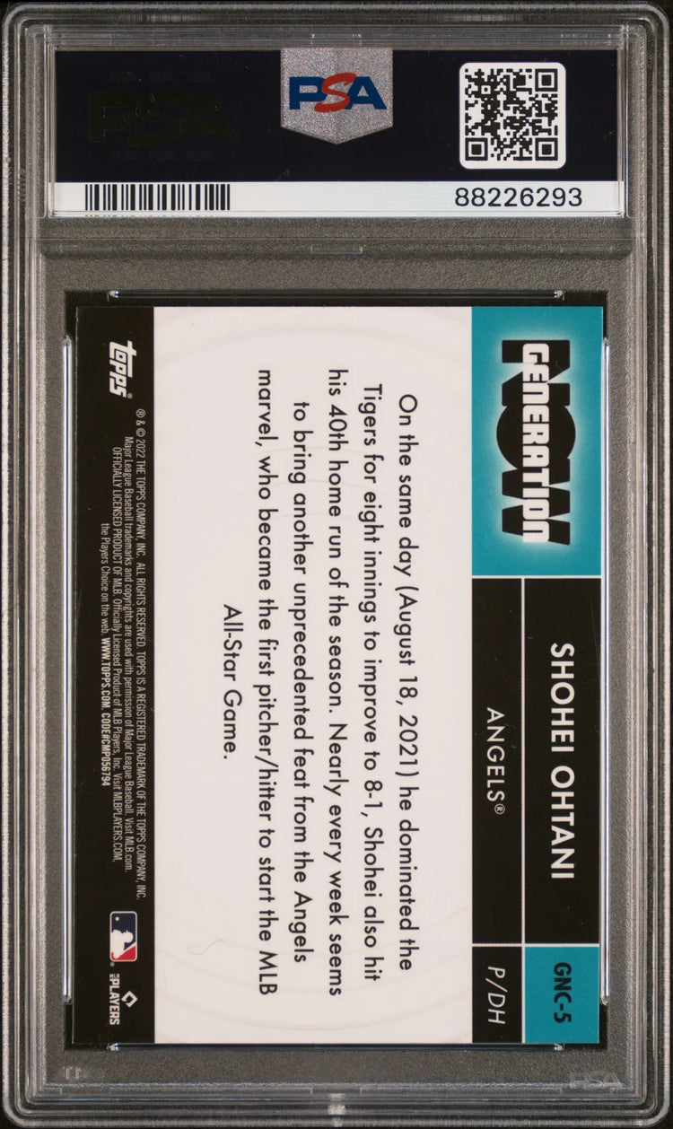 2022 Topps Chrome Update Generation Now Shohei Ohtani #GNC5 PSA 10 