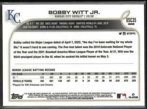 2022 Topps Chrome Update Rookie Bobby Witt Jr. Purple Refractor RC 