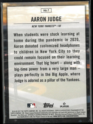 2022 Topps Home Field Advantage Aaron Judge 