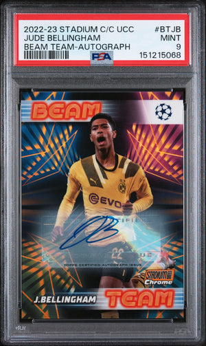 2022 Topps Stadium Cl. Chrome UCC Beam Team Autograph Jude Bellingham Auto PSA 9 