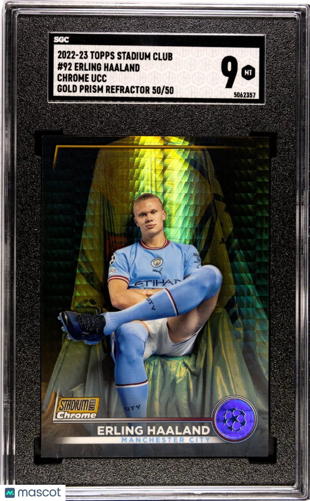 2022 Topps Stadium Club Chrome Ucc Erling Haaland Gold Prism Refractor 50 SGC 9 